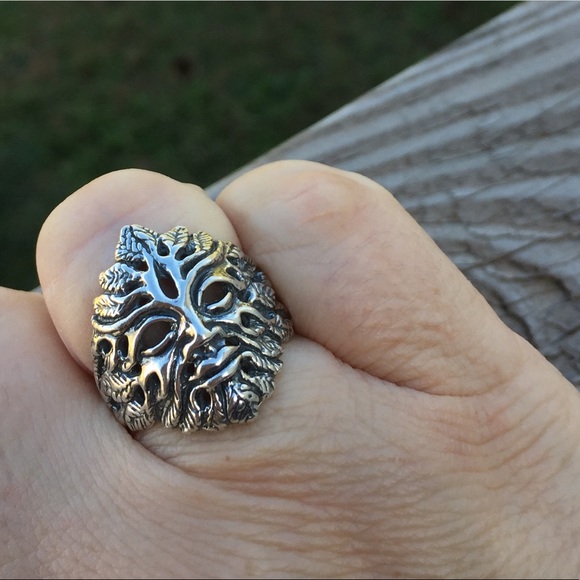 Green Man Ring .925 Sterling Silver Greenman made in USA - Picture 8 of 8